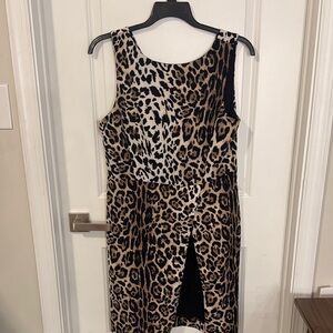 Chic Leopard Print Midi Dress